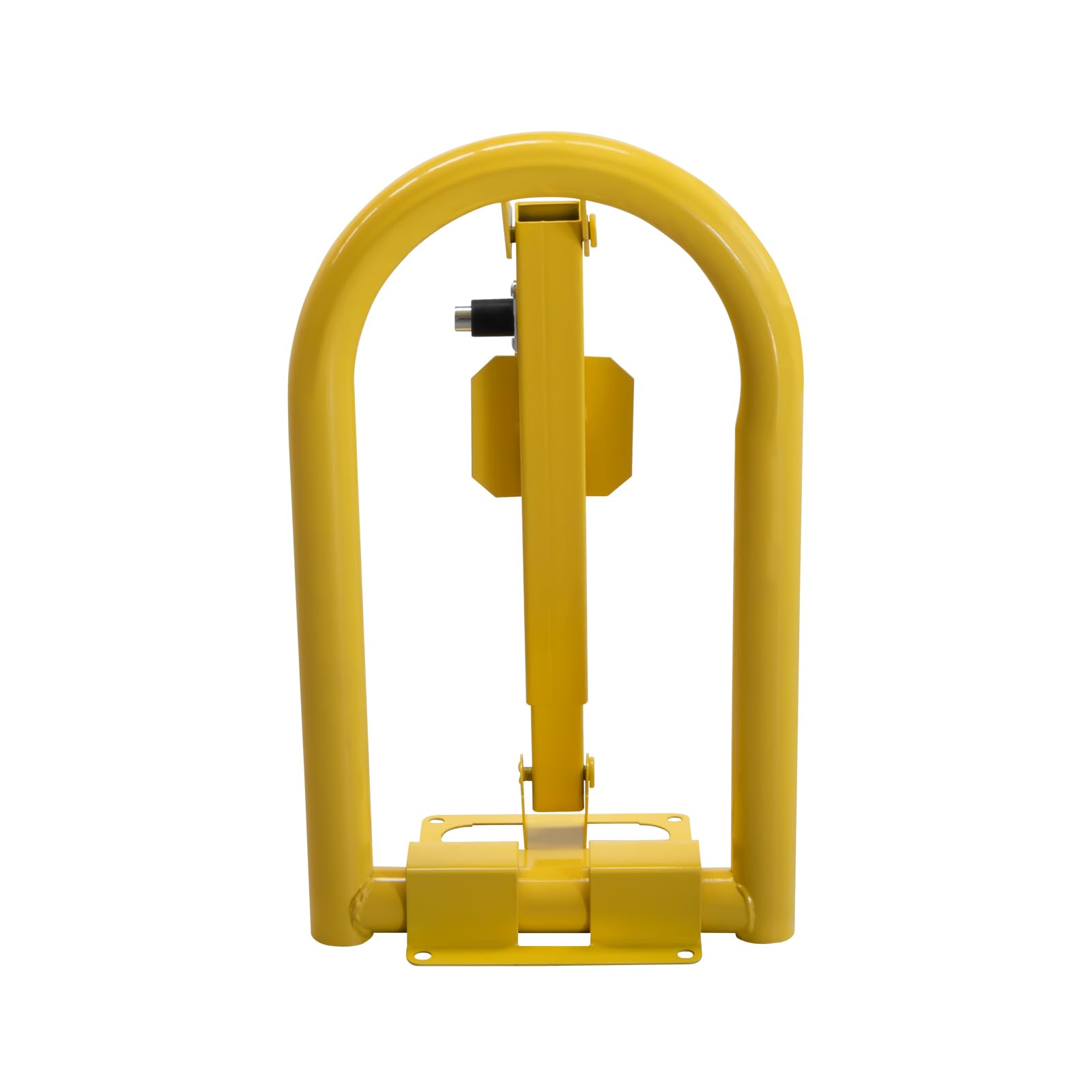 EberSign - Cepo para Plaza de Garaje Abatible | Bloqueo Aparcamiento con Cerradura y Llaves | Valla Manual de Alta Resistencia con Sistema Plegable y Anclaje al Suelo, Seguridad | Bloqueo Amarillo