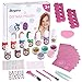 Anpro DIY Set Smalti per Unghie Principessa, Smalti Peel-off per Unghie a Base d'acqua, Kit per Salone per Unghie da Ragazza Set, con Adesivi per Nail Art, Festa, Mascherata, Natale, Uso Quotidiano