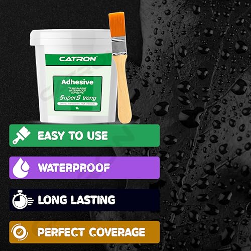 Image of Catron Transparent Waterproof Glue for Leakage, Epoxy Resin floor paint, Crack Seal Waterproofing Agent for Roof, Walls, Tiles Solution, Indoor and Outdoor Super Strong Adhesive Sealant (1 Kg /Litre)