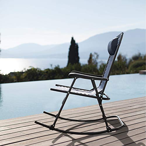 Furniwell 913 Patio Rocking Zero Gravity Chair Outdoor Wide Recliner Portable Lounge Chair Folding With Headrest For Camping Fishing Beach Poolside thumb #1