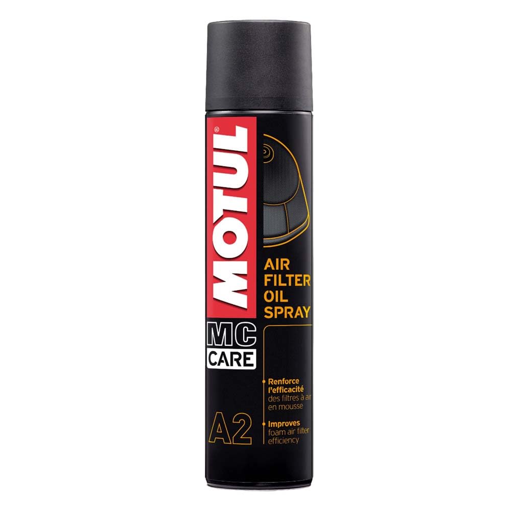Motul Luftfilteröl-Spray, Für Schaumstoff-Luftfilter, Blau gefärbtes Haftöl, Geeignet für Motocross-, Enduro-, Trial- und Trail-Maschinen und Quads, MC Care Air Filter Oil Spray A2, Sprühdose, 400 ml
