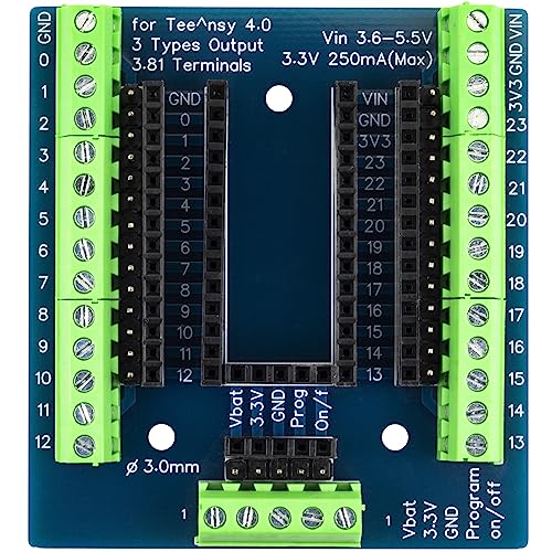 Breakout Board for Teensy 4.0 Module 33 Pins 3.81mm / 0.15 Screw Terminal Expansion Board 3 Types Output Compatible for Arduino