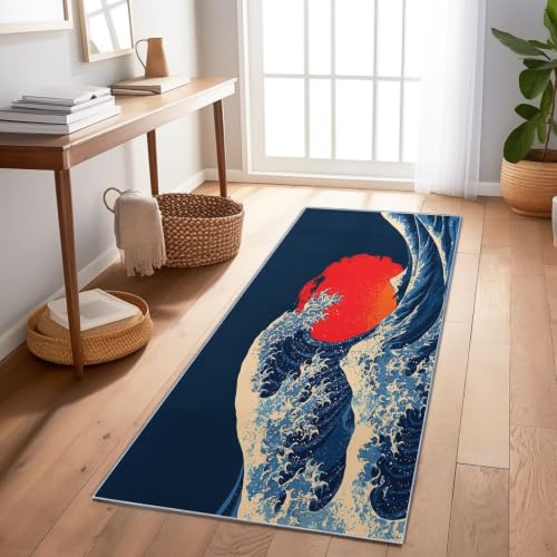 Tapis ukiyo-e vagues géantes pour sublimer votre descente de lit - 3