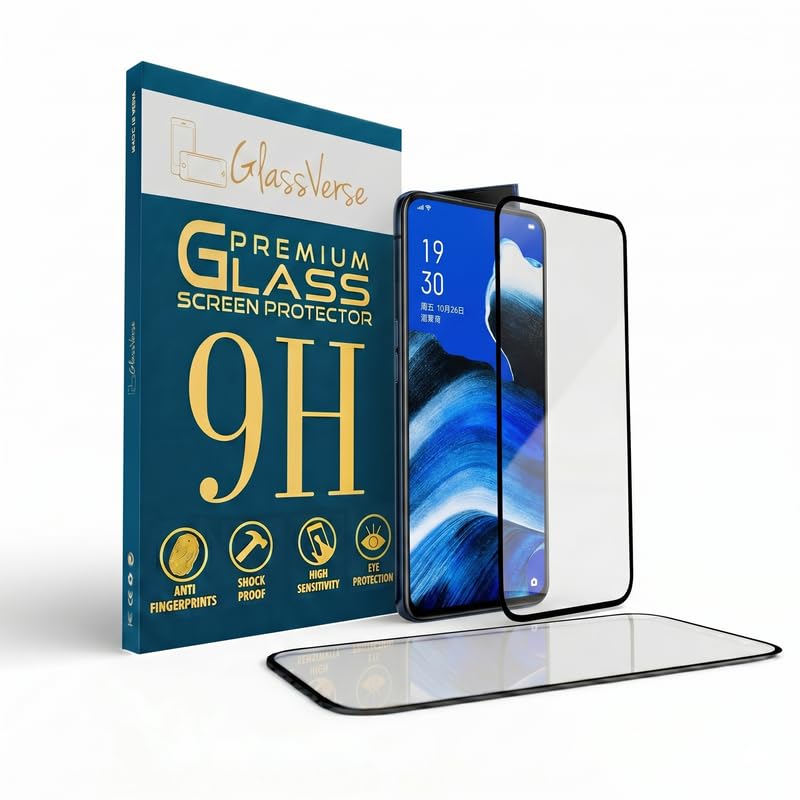 Image of GlassVerse 9H Gorilla Tempered Glass for Oppo Reno 2 | HD Clarity Screen Protector, Ultra Strong 9H Protection, Edge to Edge, Case Friendly, Hassle-less Installation Kit Included. (Pack of 2)