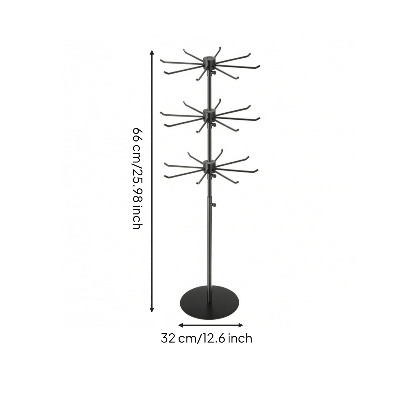 Arbre à Bijoux Réglable En Hauteur, 3 Niveaux
