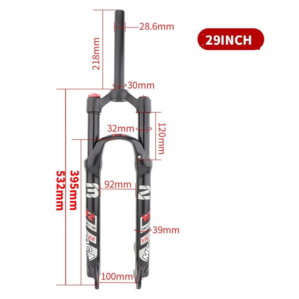 26/27.5/29 MTB Zawieszenie Widelec Podróżny 120 mm Powietrze 28,6 mm Prosta Rura QR 9 mm Blokada Korony XC Rower Górski Przednie Widelce Hamulec Tarczowy (Kolor: Czarny 29'')