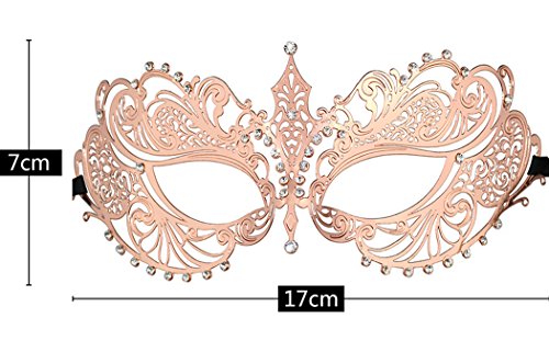 Image of Thmyo Couple's Venetian Masquerade Masks, Metal Mask Costumes Mardi Gras Prom Mask Set