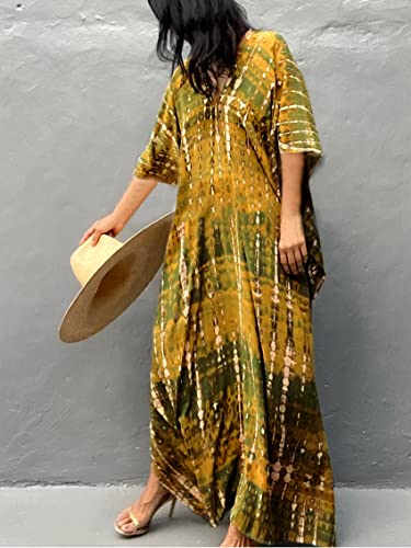Image of Kaftan Dresses for Women Plus Size Summer Beach Dress with Print and Swim Cover Ups