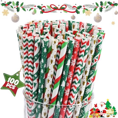 Haundry 100 pitillos de papel navideños biodegradables miniatura 1