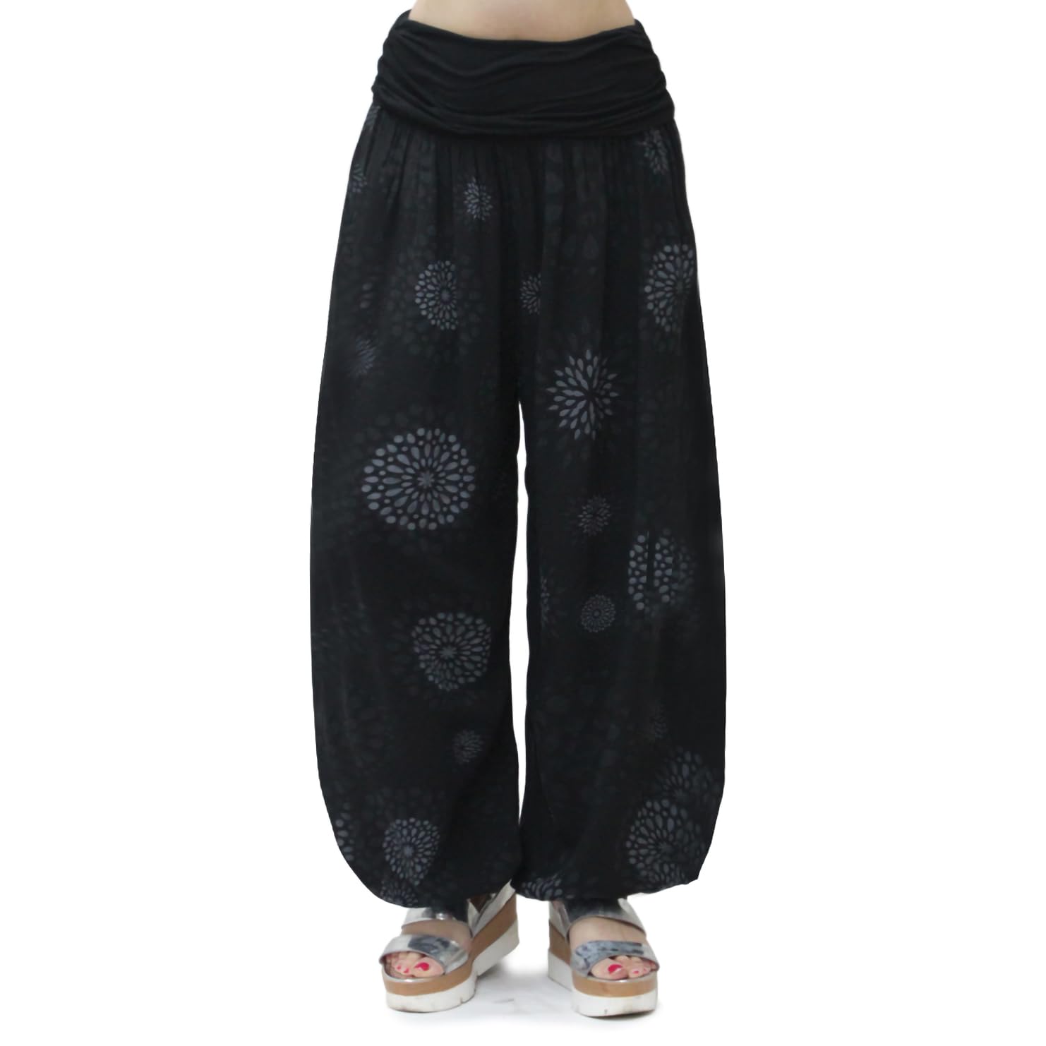 GLAMEXX24 Pantaloni Donna Harem Comodi Sciolto Leggeri Pantaloni Estivi Donna Leggeri Pantaloni con Tasche Freschi per Casa Tempo Libero e Sport Yoga Jogging Danza Pilates, M-L, XL-3XL