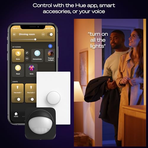 Philips Hue Devote Smart LED Panel Light, White and Color Ambiance, Round 30cm, 16.6W, 2000 Lumens, White Frame for Indoor Home Lighting, Ceiling, Living Room, Kitchen, Hallway, 1 Pack, S - Image 6