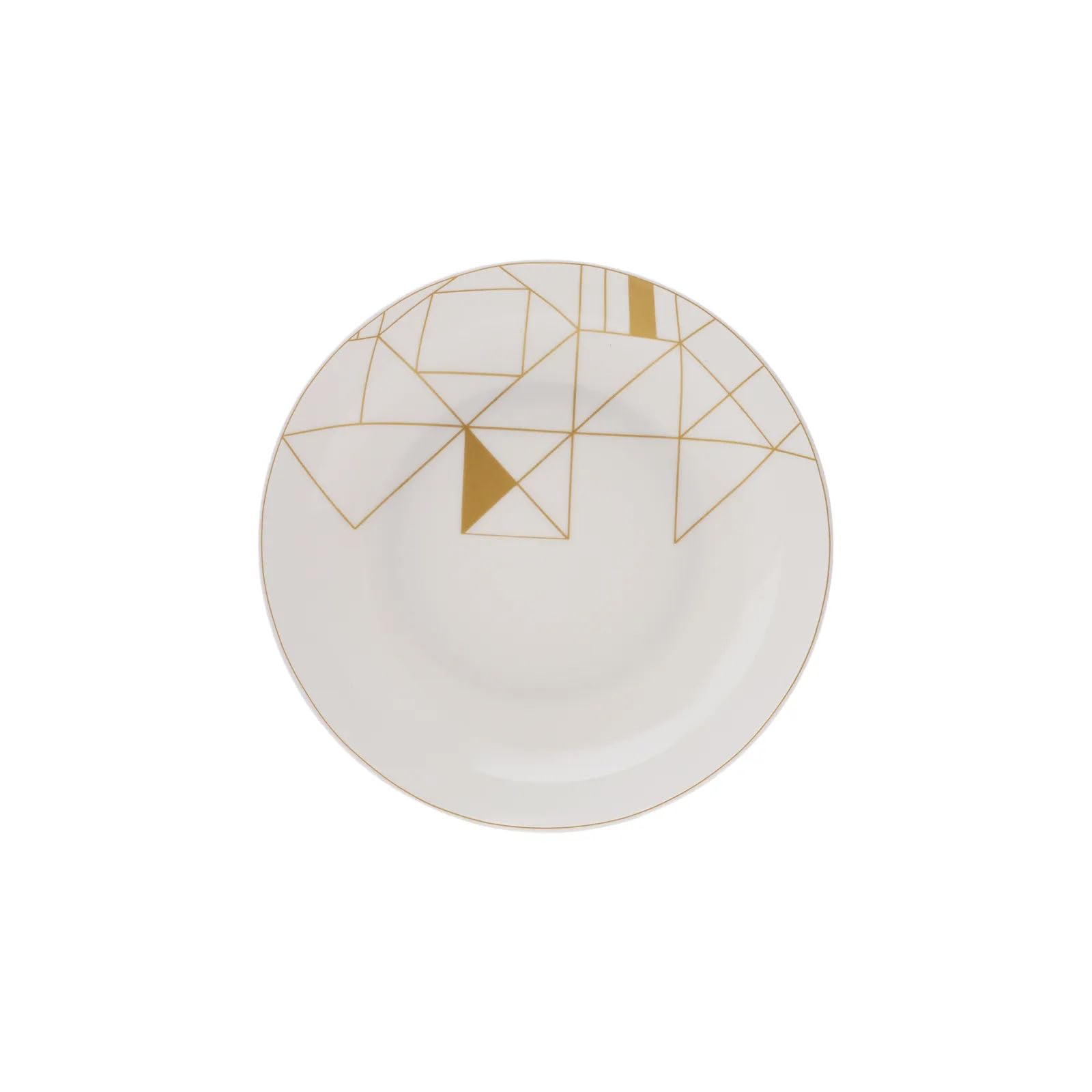 Elegantes 24-teiliges Speiseservice, 100% Porzellan, Weiß & Gold | Inklusive Serviergeschirr, Dessertteller, tiefen Tellern und Schüsseln | Nicht mikrowellen- und spülmaschinengeeignet