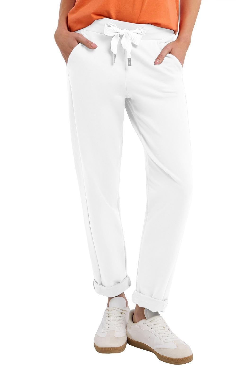Elbsand ESWBrine - Pantalones de chándal para mujer, Blanco, XL