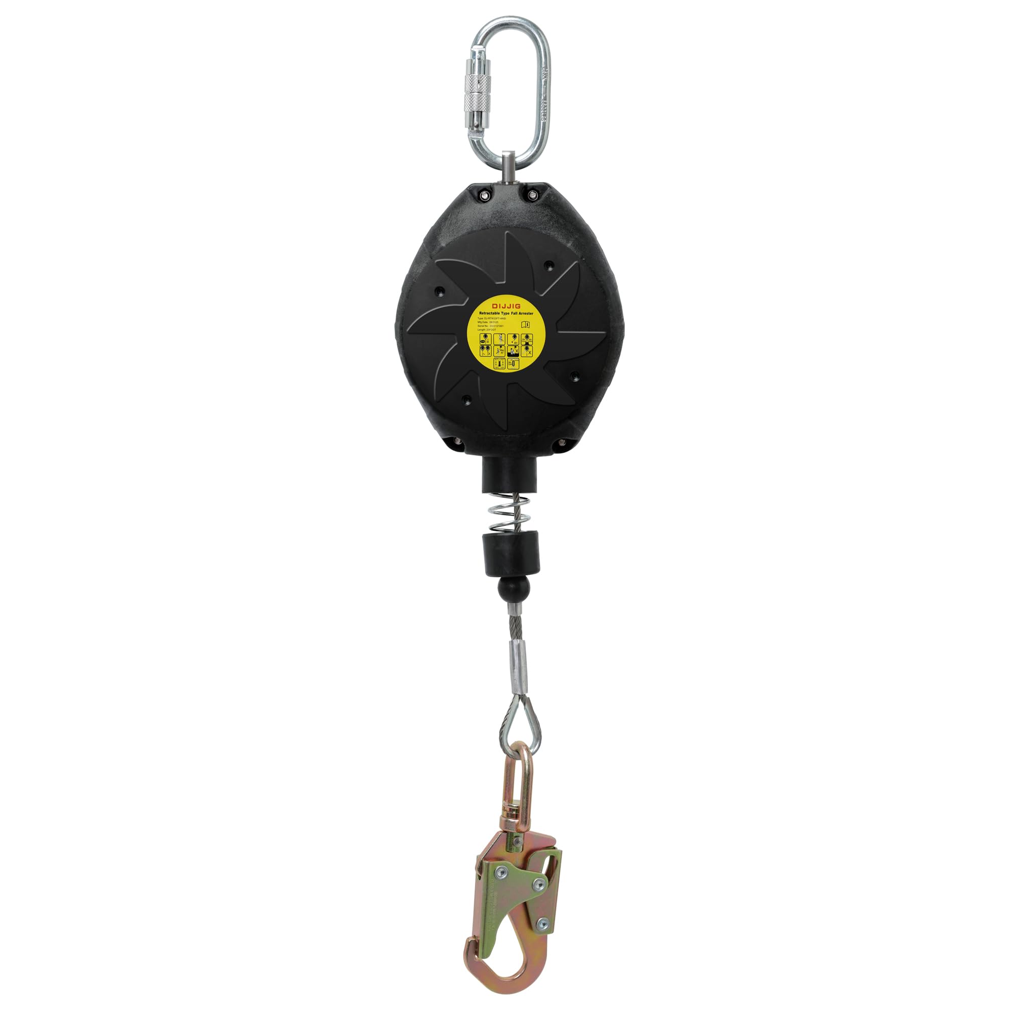 Photo 1 of Self Retracting Lifeline 20FT Fall Protection Safety Lanyard, [NO Tangle Steel Cable] Class 1 SRL ANSI OSHA Retractable Fall Arrest Construction Roofing Roofing Construction Gear
