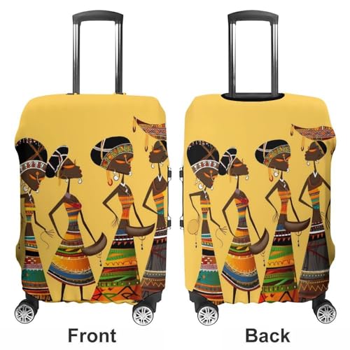 Creative African Culture Luggage Cover, Elastic Luggage Protector Fits 19-32in Suitcases, Washable & Anti-Scratch Suitcase Cover for Men Women S3