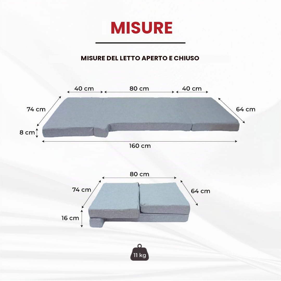 Letto per la cabina per Fiat Ducato, Citroen Jumper, Peugeot Boxer (2002-2023), Materasso pieghevole, Camper Van