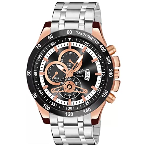 Buy PIRASO Analog Watch Date Display Black Copper DIAL and Silver Chain