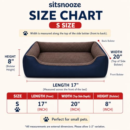 Image of SITSNOOZE Orthopedic Reversible Puppy Bed for Pets Up to 5 kg Washable Cushioned Sofa Mat for Small Pomeranian, Shih Tzu and Pug Dogs (Brown Furr, S)