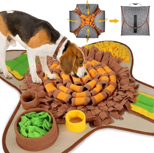 Image of HOPET Snuffle Mat for Dogs Large Breed,Interactive Sniff Feeding Training Mat for Puppy Slow Feeder, Mental Stimulation & Slow Feeding Game for All Breeds