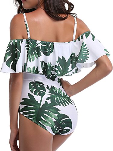 Women One Piece Bathing Suit Printed Shoulder Straps Ruched Swimwear Bikini Swimsuits. #TOP2