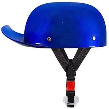 DOT Approved Lightweight Baseball Cap Style Motorcycl Half Helmet for Adults Men Women, Low Profile Cool Open Face Scooter Skull Cap Helmet for Street Moped MotorbikeBlue,Large