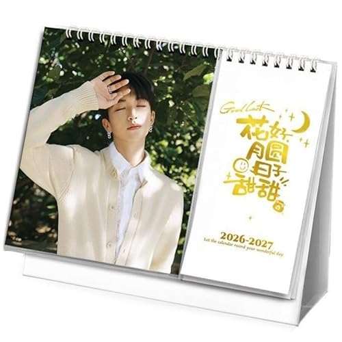 黄子弘凡 卓上カレンダー 2026-2027 1冊2年 写真集 両面プリント 学生 置物 自宅用 人気 応援 オーナメント スケジュール 中国芸能人 華流 装飾 キャラクター オーナメント クリスマス プレゼント 新年 お正月クリスマス 人気 非公式 (2