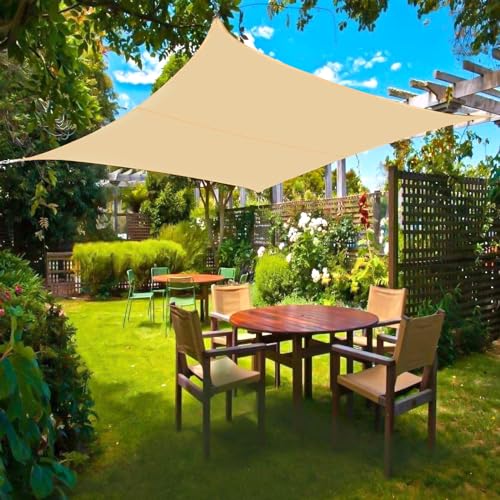 Barakyeg Tenda A Vela Ombreggiante 2X3M Rettangolare,Telo Parasole Tenda Da Sole Esterno In Oxford,Vele Ombreggianti,Tenda A Vela Giardino Tendalino Per Balcone Terrazza Campeggio,Beige - 5