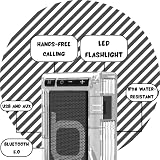 Bumpboxx Retro Pager Bluetooth Speaker, Clear