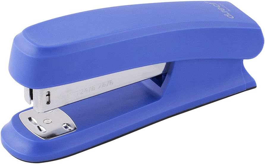 D.RECT 0324 Metal Stapler with Plastic Housing | Paper Stapler | Perfect for Office or Home | Ideal for Organizing Documents| 30 Sheets,Blue