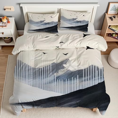 Housse de couette 90x190 oies sauvages zippée sans repassage - 3