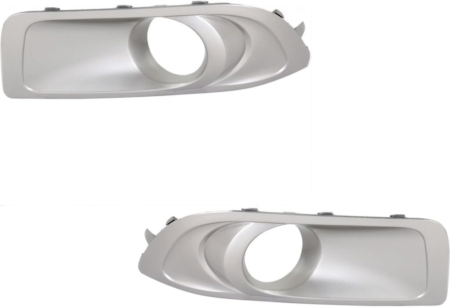 DAT AUTO PARTS Front Right Passenger & Left Driver Side Bumper Fog Light Bezel Cover Grille Set of 2 Replacement for 2010-2012 Subaru Outback Silver Primed Plastic SU1038101 SU1039101