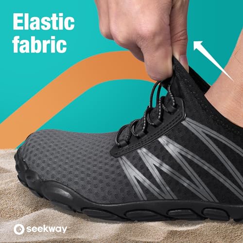 Foto von SEEKWAY Wasserschuhe Damen Herren Erwachsene Quick-Dry Aquaschuhe Barfuß für Strand Schwimmen Fluss Pool See Wandern Kajakfahren Surfen SP001 41EU