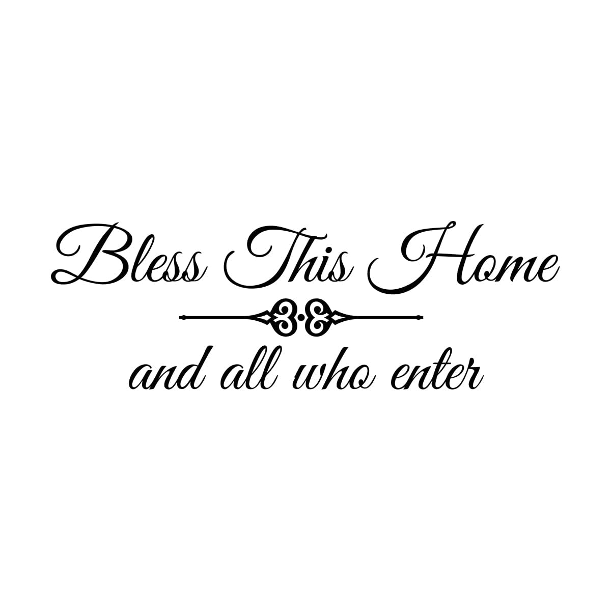 Wall Decals Paster Paper Family Home House Blessing Prayer Inspiring Quote 23x69cm Can Modify and add Information Small Black