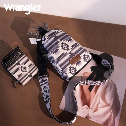 Wrangler Aztec Crossbody Sling Bags for Women Wallet Set2