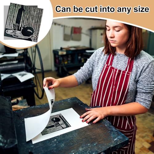 Image of Yeaqee 2 Pcs 6 x 6 Inch Linoleum Block for Printmaking Rubber Carving Block Soft Linocut Blocks Large Linoleum Sheet Lino Plates for Engraving Art Project Artist Studio Supplies DIY Crafts, Gray