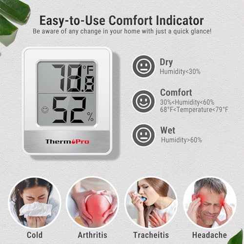 Image of LABART ThermoPro TP49 Digital Hygrometer Indoor Thermometer Humidity Meter Room Thermometer with Temperature and Humidity Monitor Mini Hygrometer Thermometer