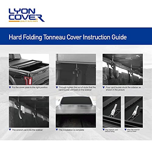 Lyon Cover 5Ft 58.6Inch Hard Tri-Fold Truck Bed For 05-20 Frontier 09-12 Equator Tonneau Cover | Led Lamp | 3 Years Warranty | #TOP5