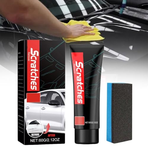 Kit removedor de rayones para auto con esponja y cera, 2 piezas miniatura 2