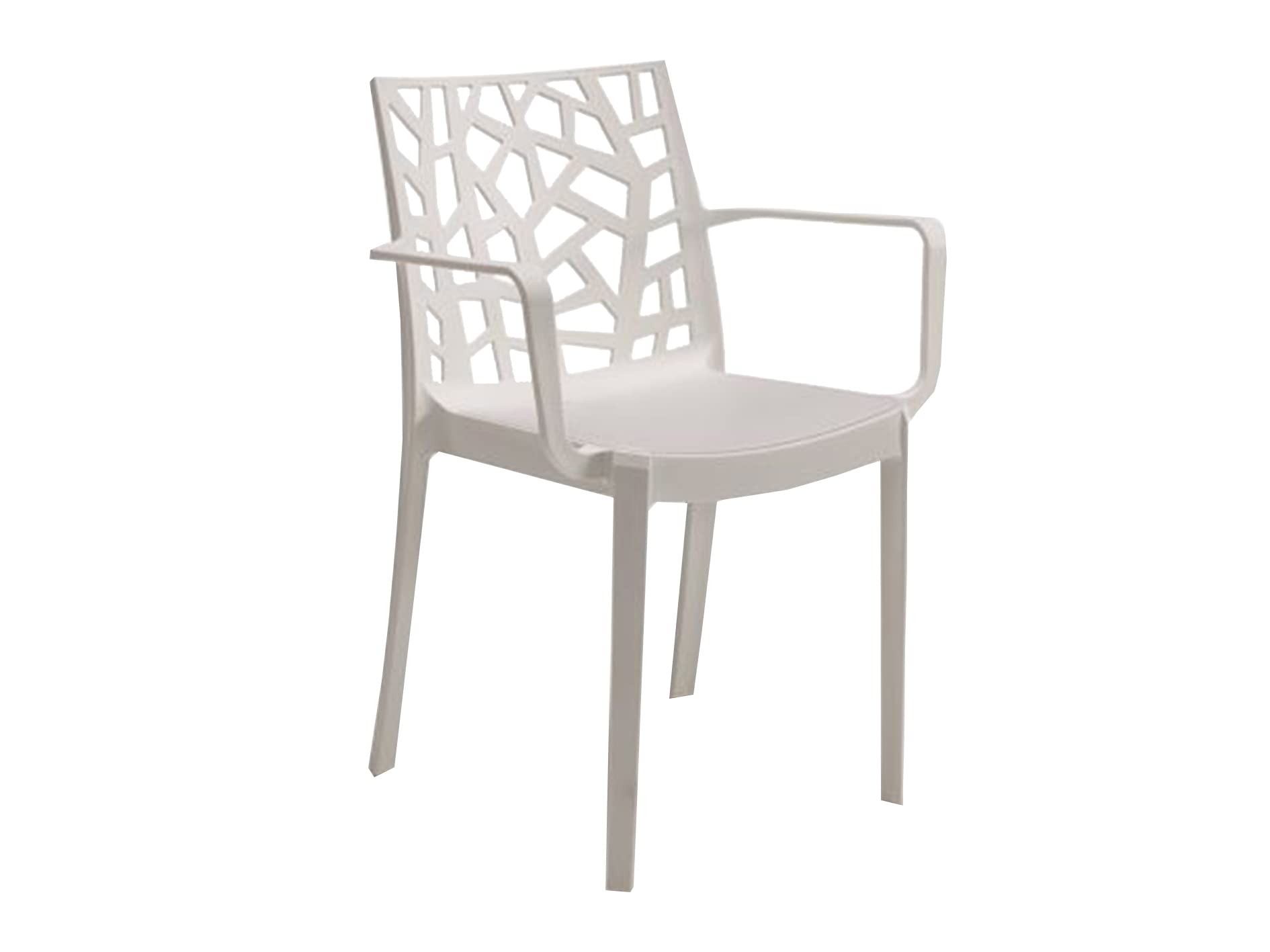 BICA Sillón matrix con reposabrazos para jardín, terraza, restaurante, bar (blanco)