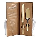 Santa Barbara Design Studio Stainless Steel Wedding Cake Server Set Cardboard Book Gift Set, 2-Pieces, Let Them Eat Cake Set