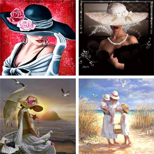Diamond Painting Grand Format 60x60cm | Lot de 4 Paysages DIY Z675