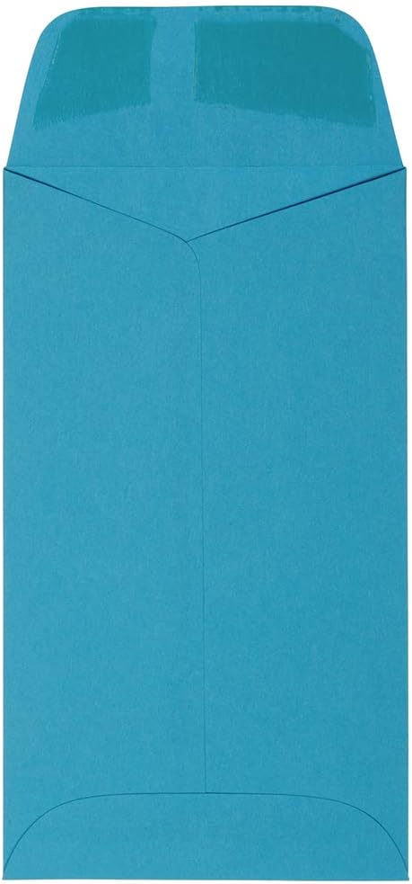 JAM PAPER #5.5 Coin Colored Business Envelopes - 3 1/8 x 5 1/2 - Blue Recycled - 100/Pack