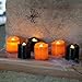 Produktbild Lights4fun 6er Set LED Kerzen Halloween Deko orange schwarz