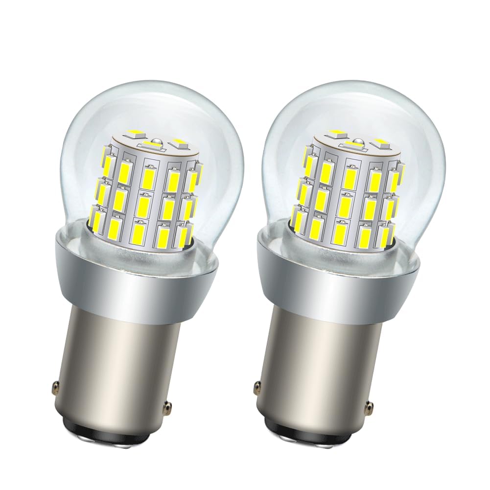 SOFOC BA15D Lampadina LED 48V DC Bianco Luce Retromarcia DRL 1000Lm 39SMD 2Pcs