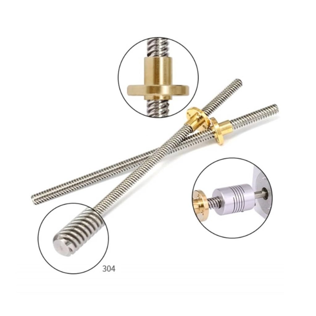 Tornillo trapezoidal T6, tornillo de acero inoxidable 304, 6 mm de diámetro, paso de 12 mm(800mm)