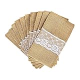 Feinste Verarbeitung: Dieser Besteckhalter ist an allen vier Seiten genäht und bietet Platz für alle Arten von Messern, Gabeln, Löffeln und Servietten. Fügen Sie Ihren Tischen, Tellern oder Mittelstücken Eleganz hinzu