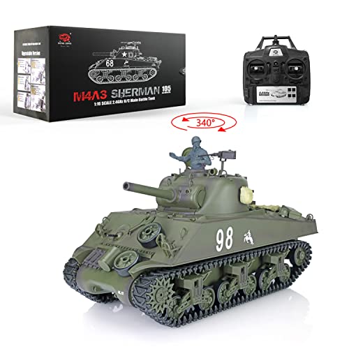 TOUCAN RC HOBBY US in Stock 1/16 Scale Henglong 2.4G 7.0 Plastic Version M4A3 Sherman RTR RC Tank...