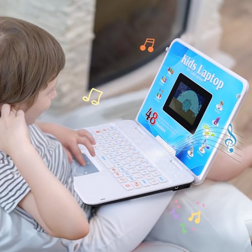 Image of HAIOUMM Kids Laptop, 4.3 inch Color Screen, 48 Learning Modes, Ages 5+