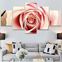 SIGNWIN 5 Panel Canvas Wall Art Pink Petal for Home Decorations Ready to Hang - 60