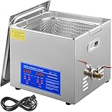 VEVOR 15L Ultrasonic Cleaner with Digital Timer&Heater Professional Ultrasonic Cleaner 40kHz Advanced Ultrasonic Cleaner 110V for Wrench Screwdriver Repairing Tools Industrial Parts Mental Cleaning